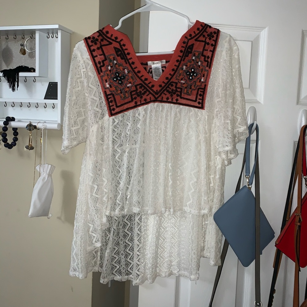 See through short sleeve